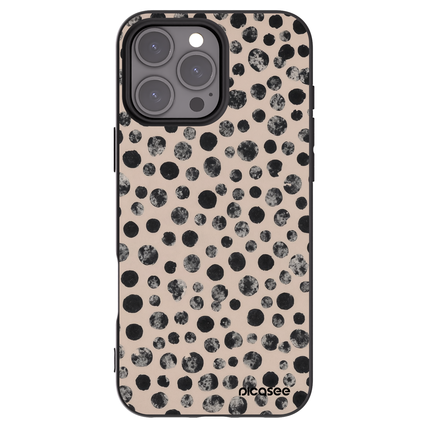 Picasee Apple iPhone 16 Pro Max Hülle - Schwarzes Silikon - Dots