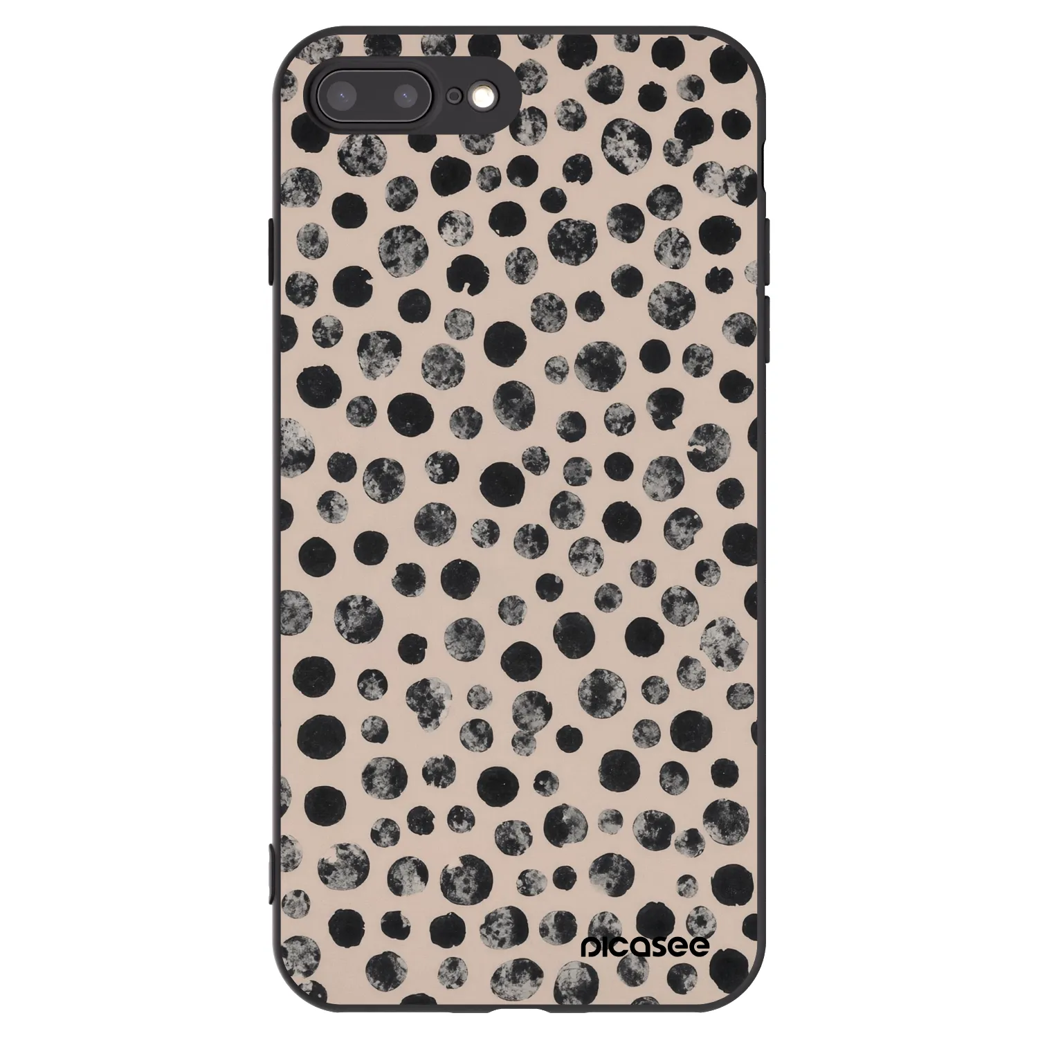 Picasee Apple iPhone 7 Plus Hülle - Schwarzes Silikon - Dots