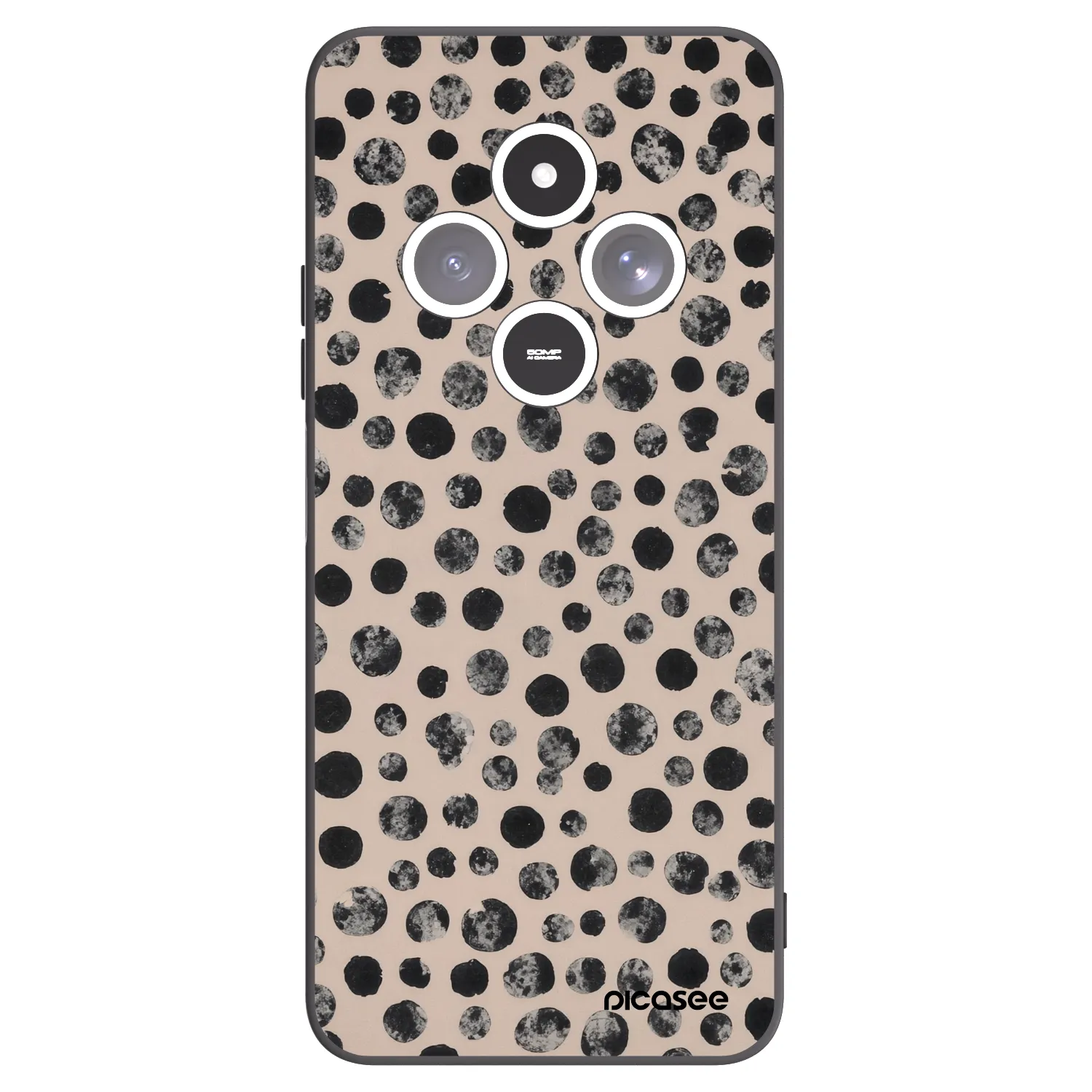 Picasee Xiaomi Redmi 14C Hülle - Schwarzes Silikon - Dots