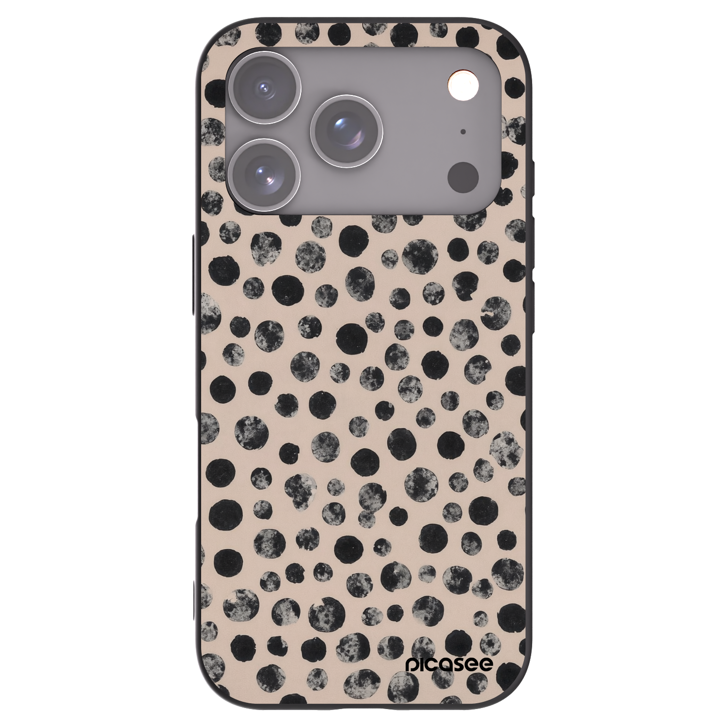Picasee Apple iPhone 17 Pro Hülle - Schwarzes Silikon - Dots