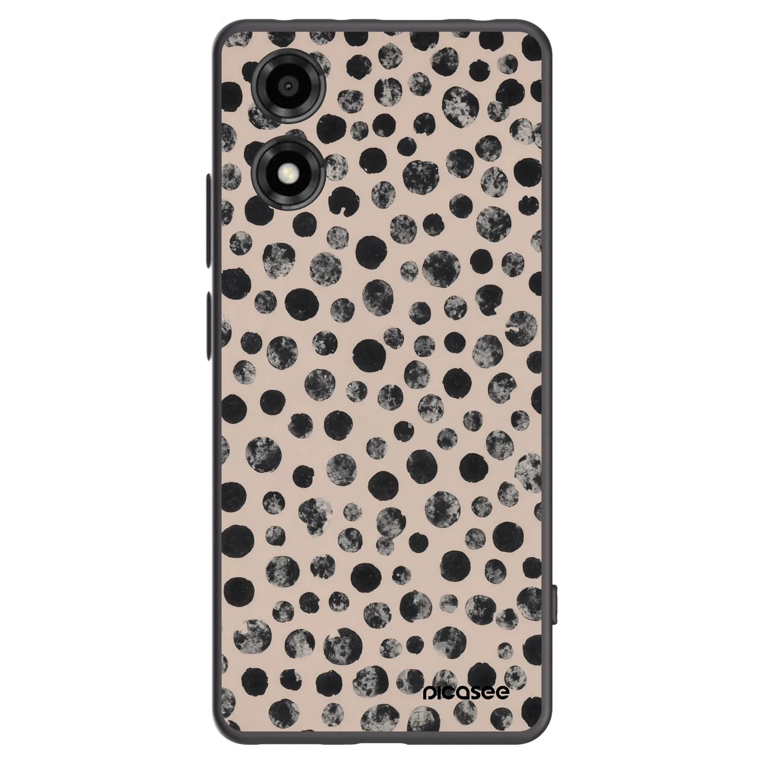Picasee Motorola Moto E14 Hülle - Schwarzes Silikon - Dots