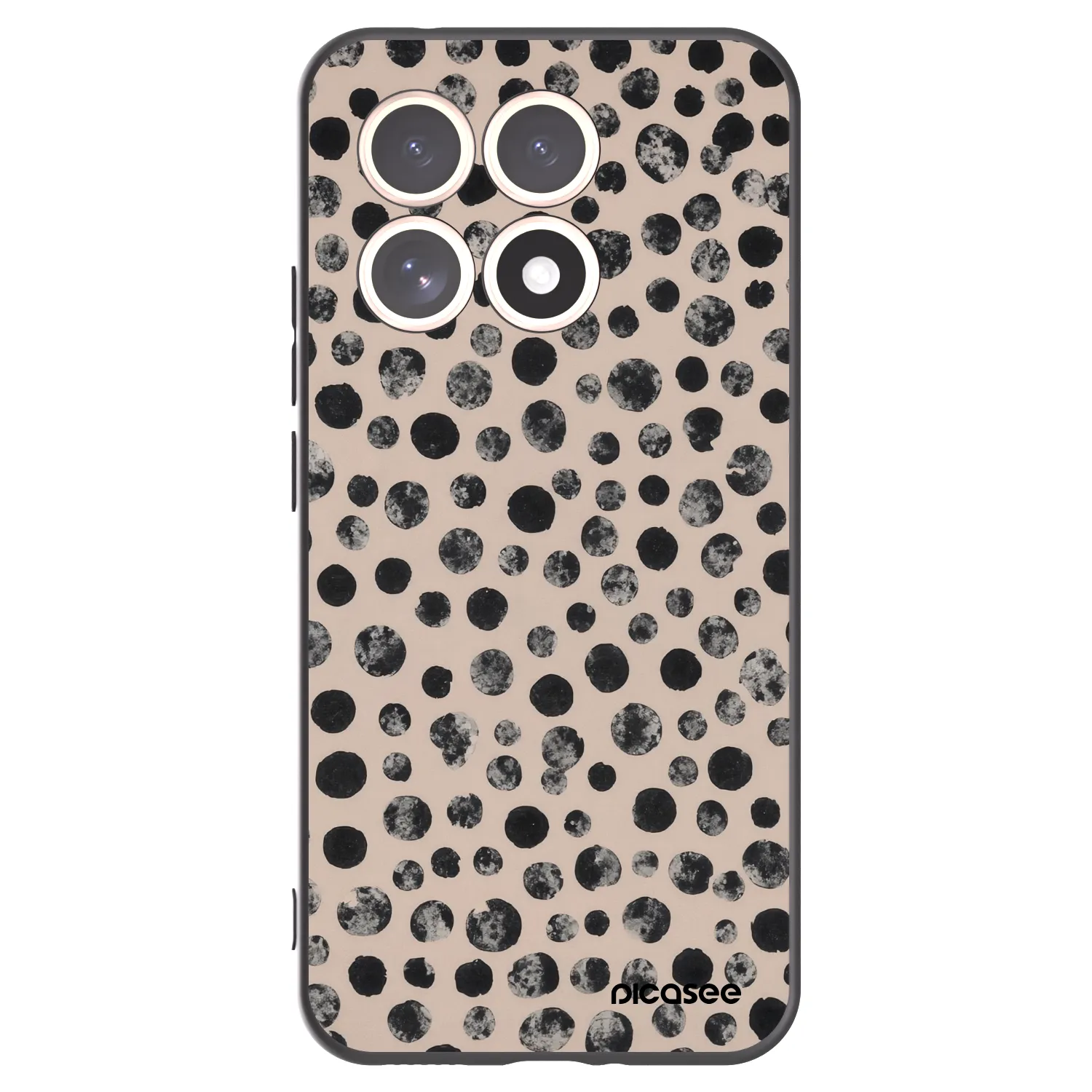 Picasee Xiaomi 15T Hülle - Schwarzes Silikon - Dots