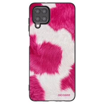 Picasee Samsung Galaxy A12 A125F Hülle - Schwarzes Silikon - Pink Moo