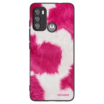 Picasee Motorola Moto G60 Hülle - Schwarzes Silikon - Pink Moo
