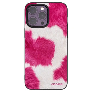 Picasee Apple iPhone 14 Pro Max Hülle - Schwarzes Silikon - Pink Moo