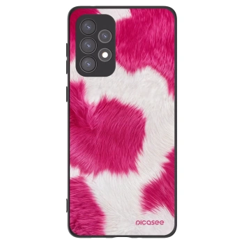 Picasee Samsung Galaxy A73 5G Hülle - Schwarzes Silikon - Pink Moo