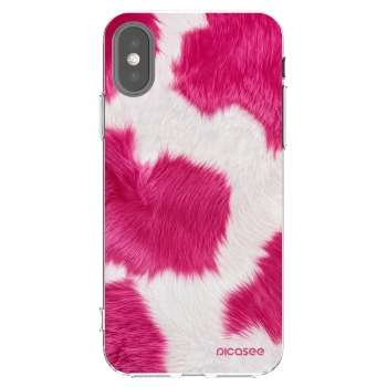 Picasee Apple iPhone X/XS Hülle - Transparentes Silikon - Pink Moo
