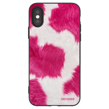 Picasee Apple iPhone X/XS Hülle - Schwarzes Silikon - Pink Moo