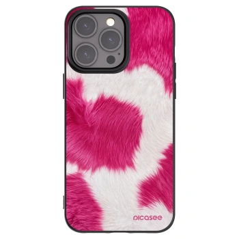 Picasee Apple iPhone 15 Pro Max Hülle - Schwarzes Silikon - Pink Moo