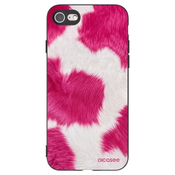 Picasee Apple iPhone 7 Hülle - Schwarzes Silikon - Pink Moo