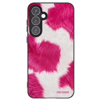 Picasee Samsung Galaxy A55 5G A556B Hülle - Schwarzes Silikon - Pink Moo