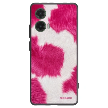 Picasee Motorola Moto G35 5G Hülle - Schwarzes Silikon - Pink Moo