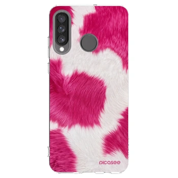 Picasee Huawei P30 Lite Hülle - Transparentes Silikon - Pink Moo