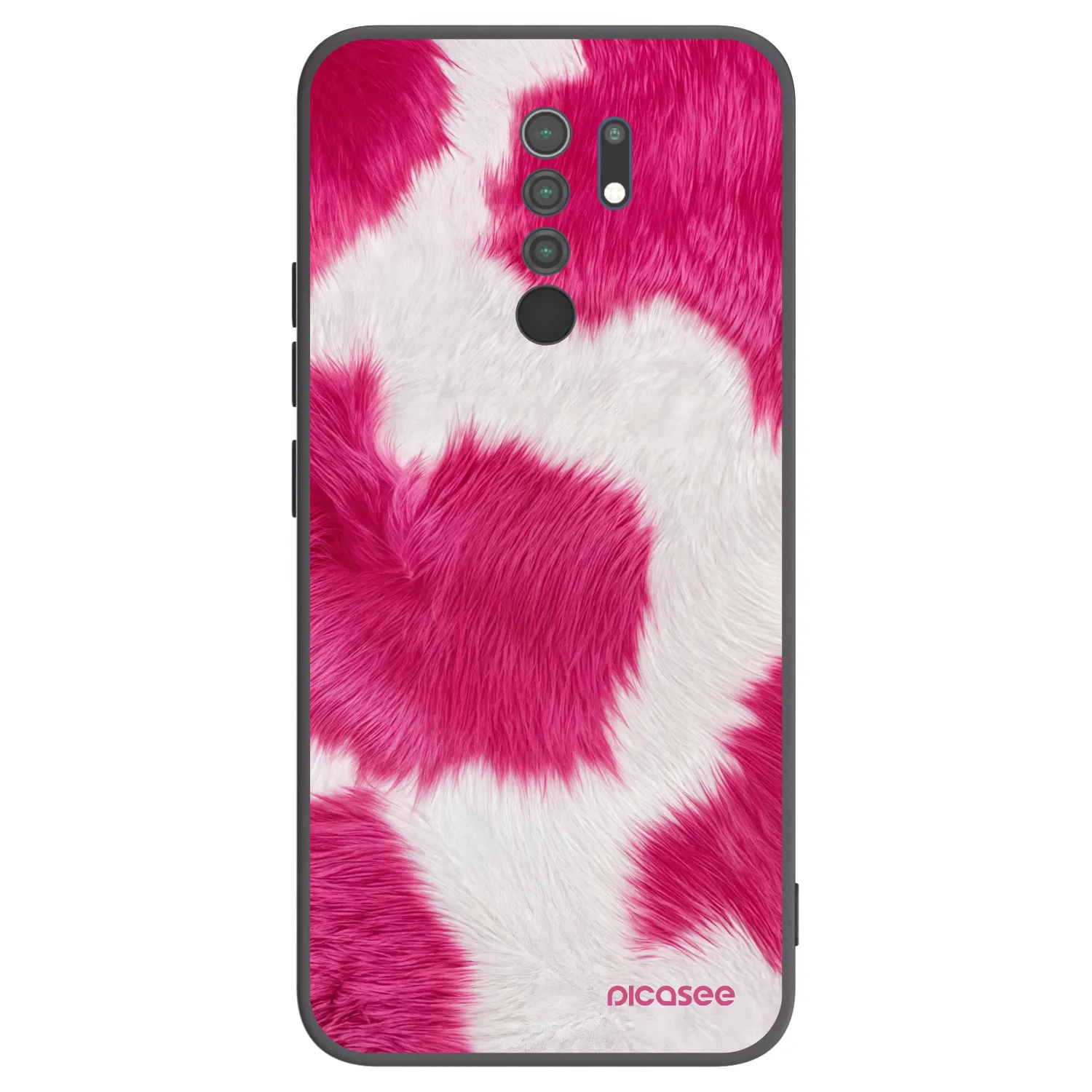 Picasee Xiaomi Redmi 9 Hülle - Schwarzes Silikon - Pink Moo