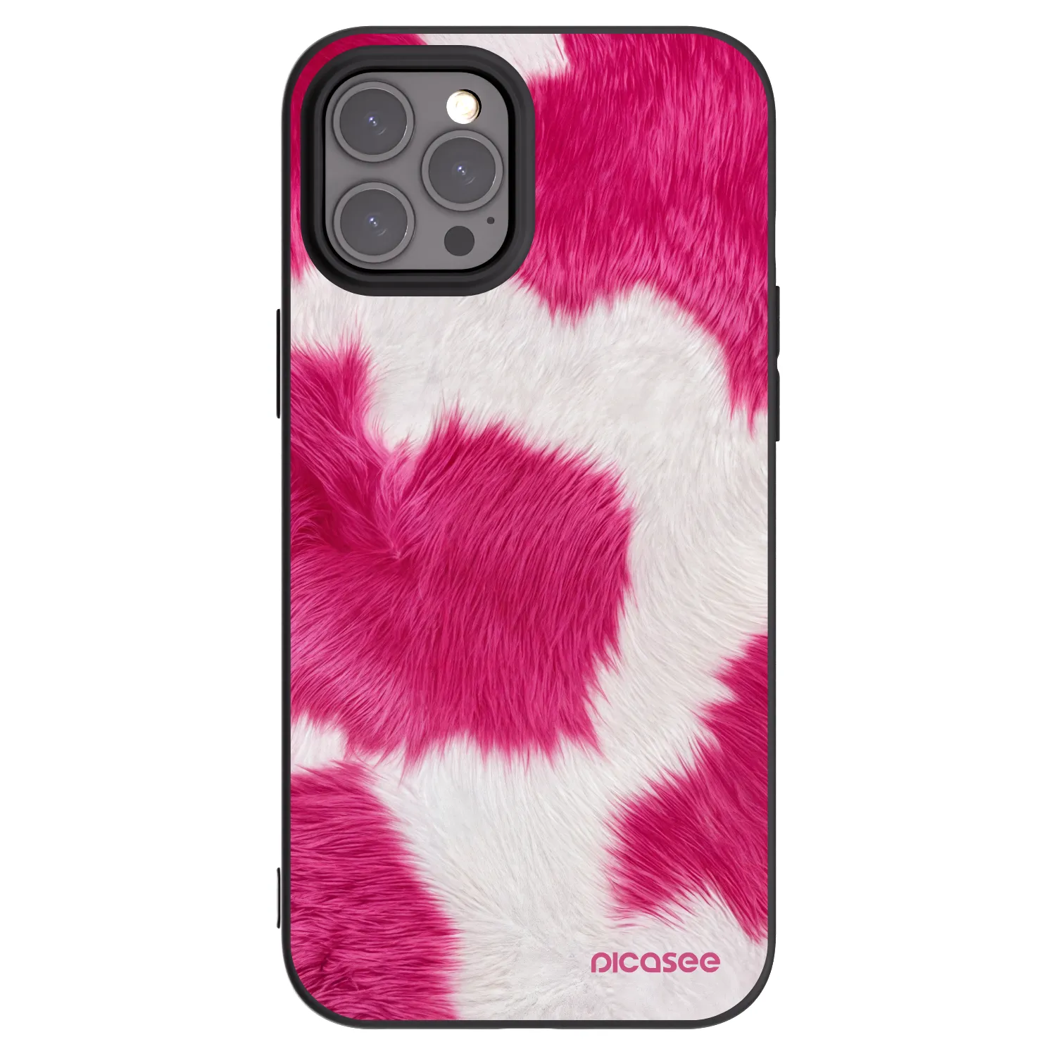 Picasee Apple iPhone 12 Pro Max Hülle - Schwarzes Silikon - Pink Moo
