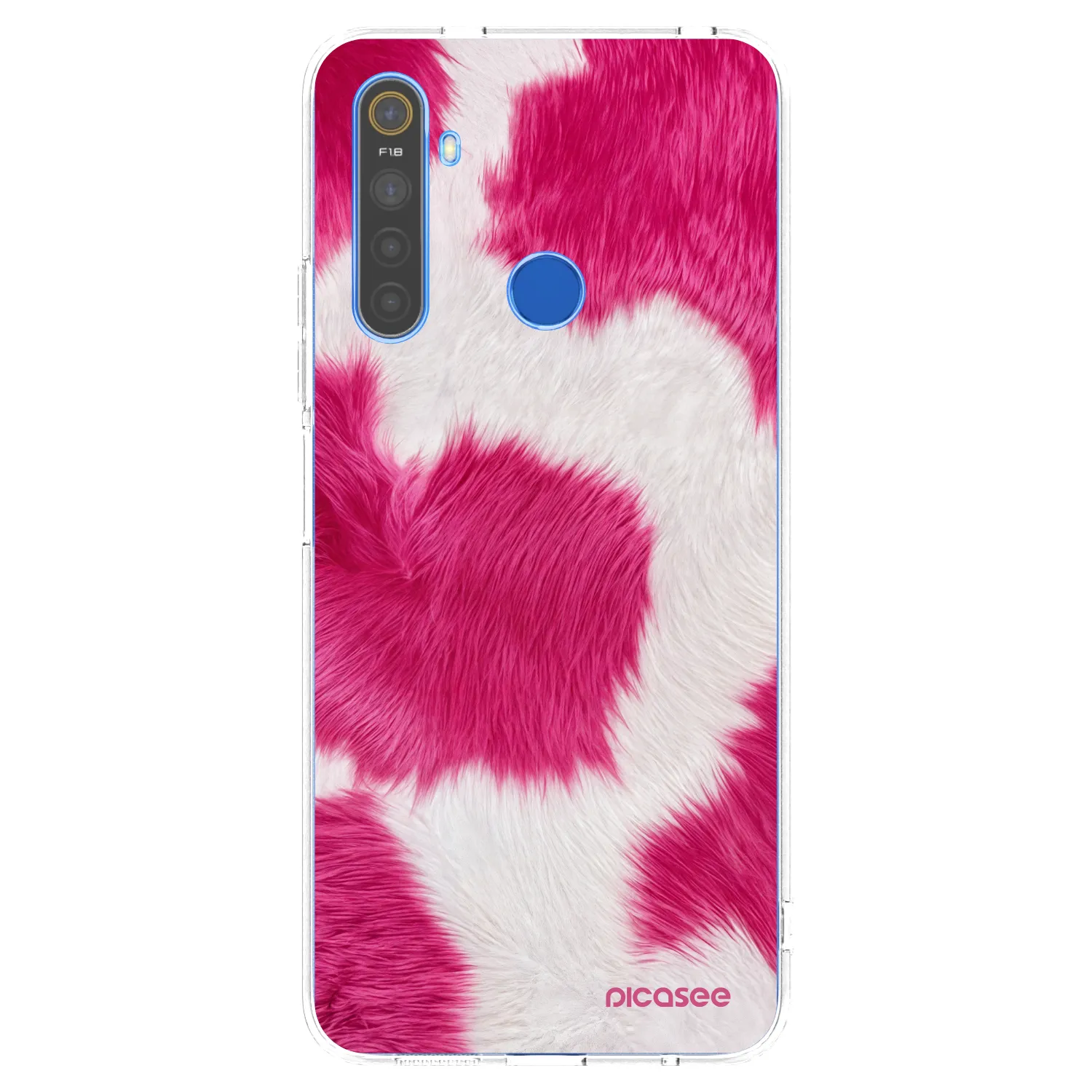 Picasee Realme 5 Hülle - Transparentes Silikon - Pink Moo