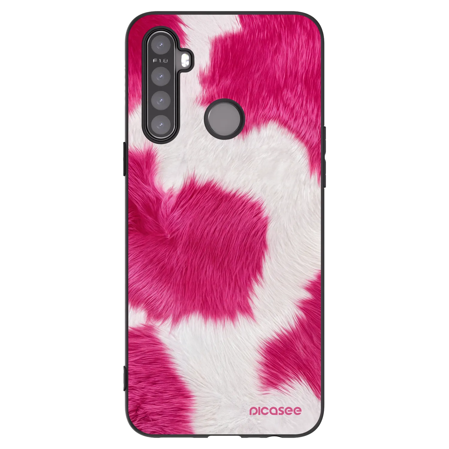 Picasee Realme 5 Hülle - Schwarzes Silikon - Pink Moo