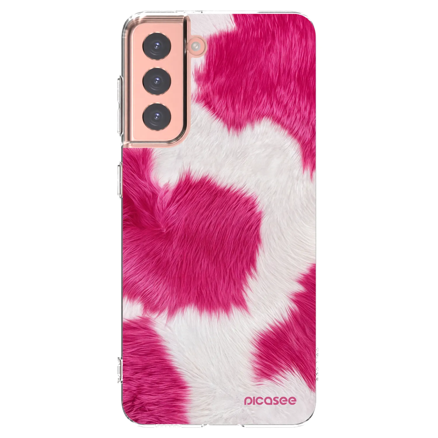 Picasee Samsung Galaxy S21 5G G991B Hülle - Transparentes Silikon - Pink Moo