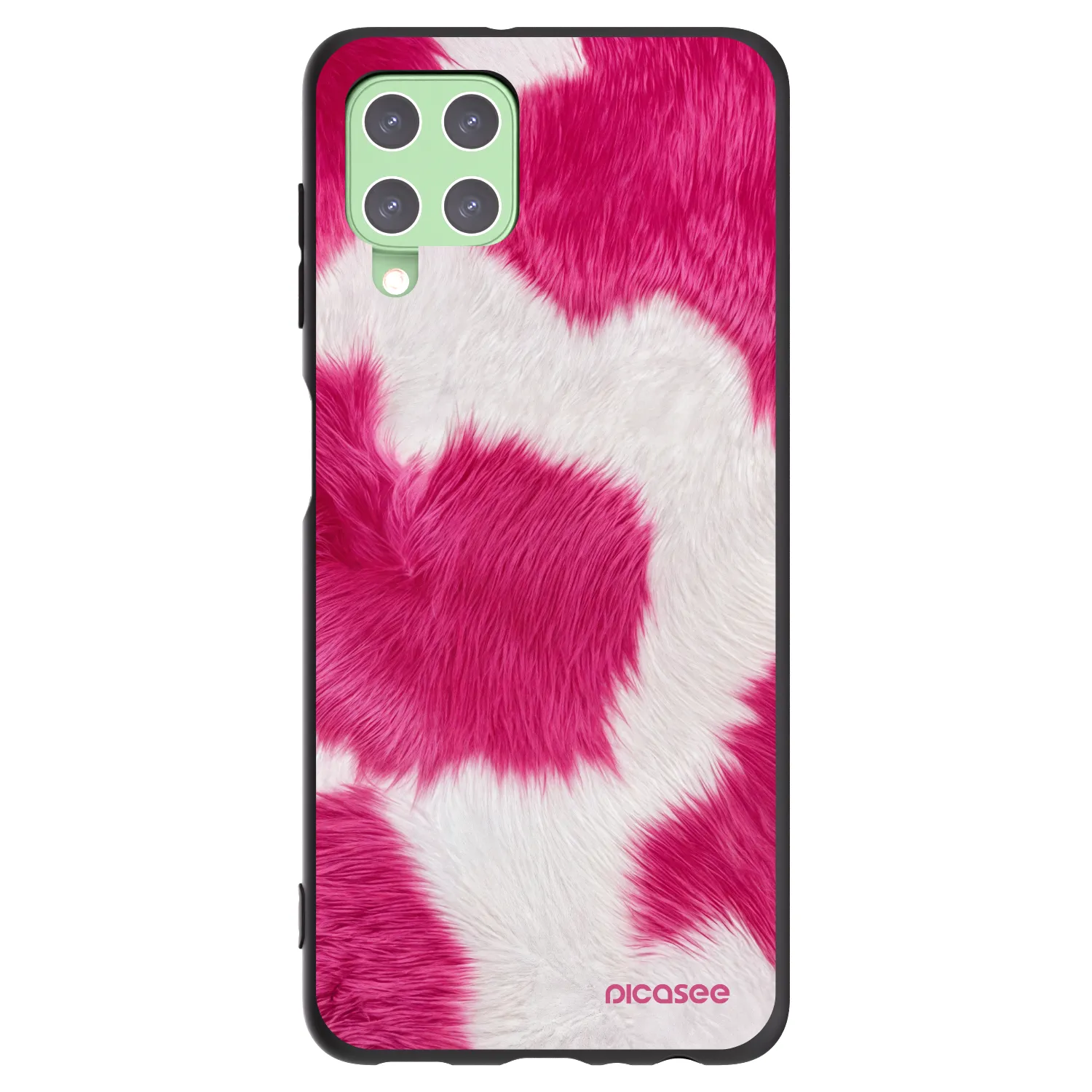 Picasee Samsung Galaxy A22 A225F 4G Hülle - Schwarzes Silikon - Pink Moo