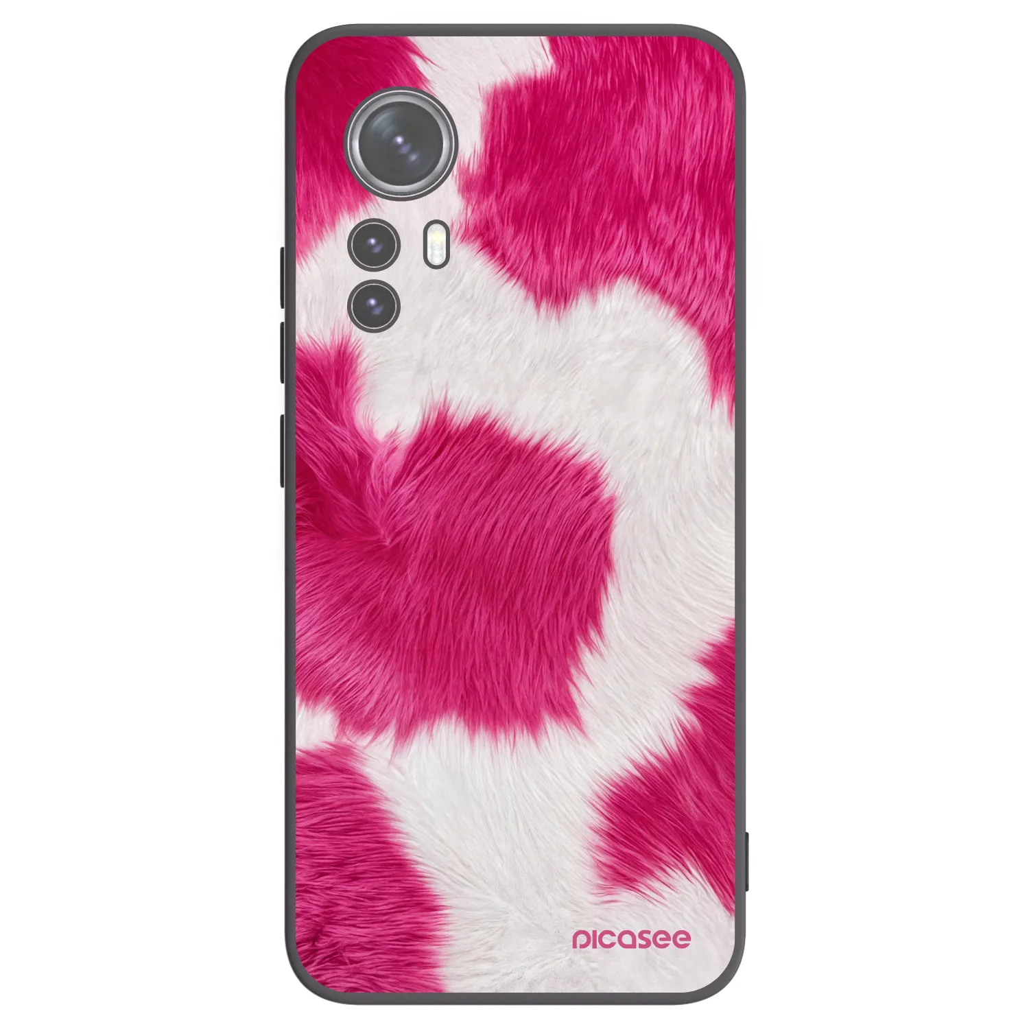 Picasee Xiaomi 12 Hülle - Schwarzes Silikon - Pink Moo