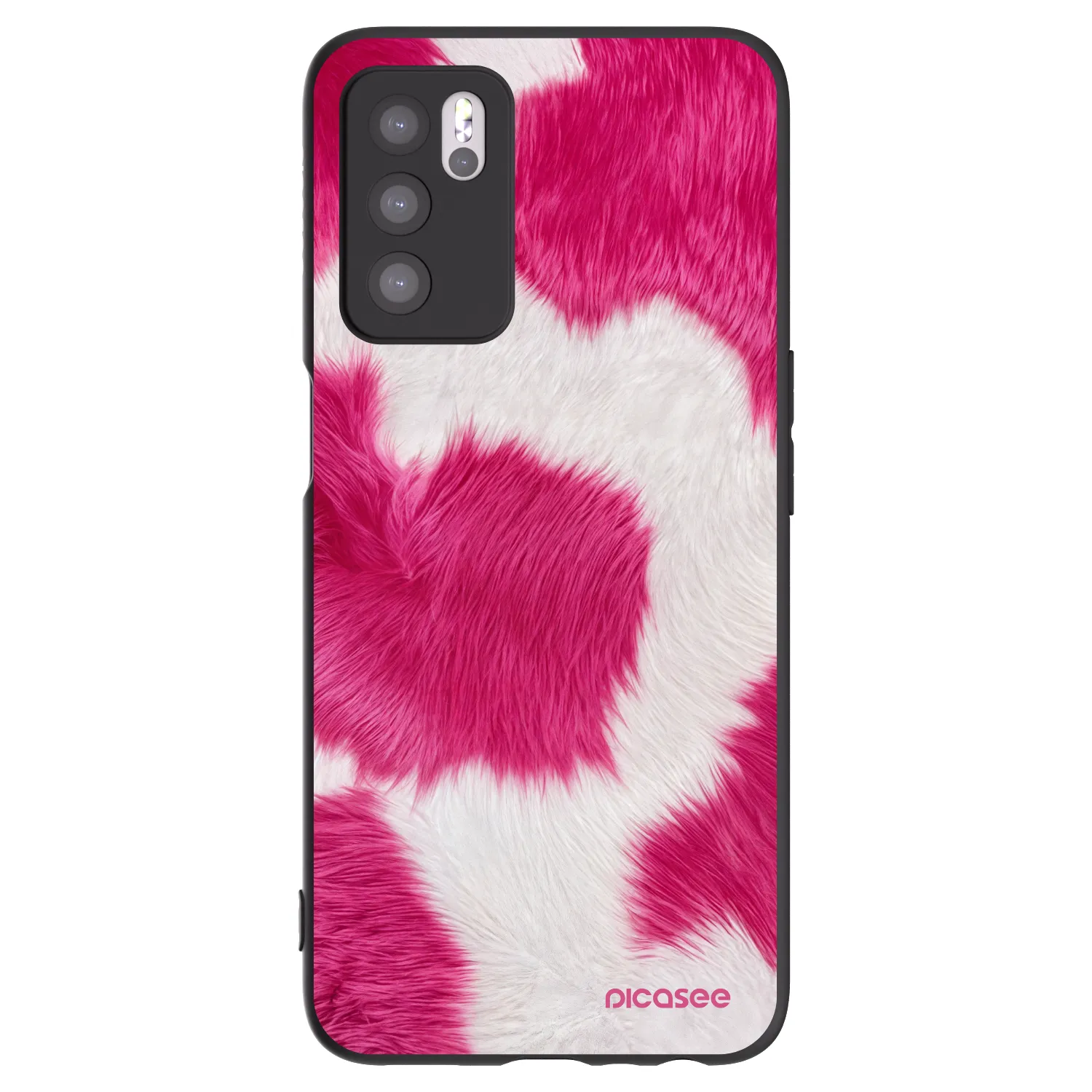 Picasee OPPO A16 Hülle - Schwarzes Silikon - Pink Moo