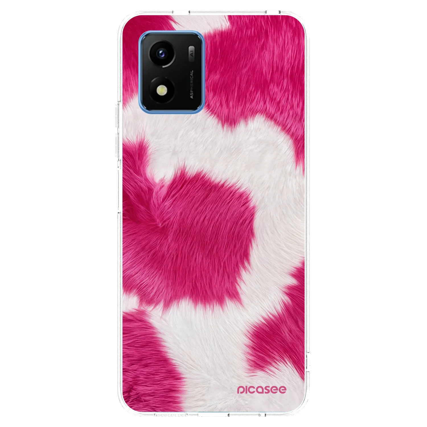 Picasee Vivo Y01 Hülle - Transparentes Silikon - Pink Moo