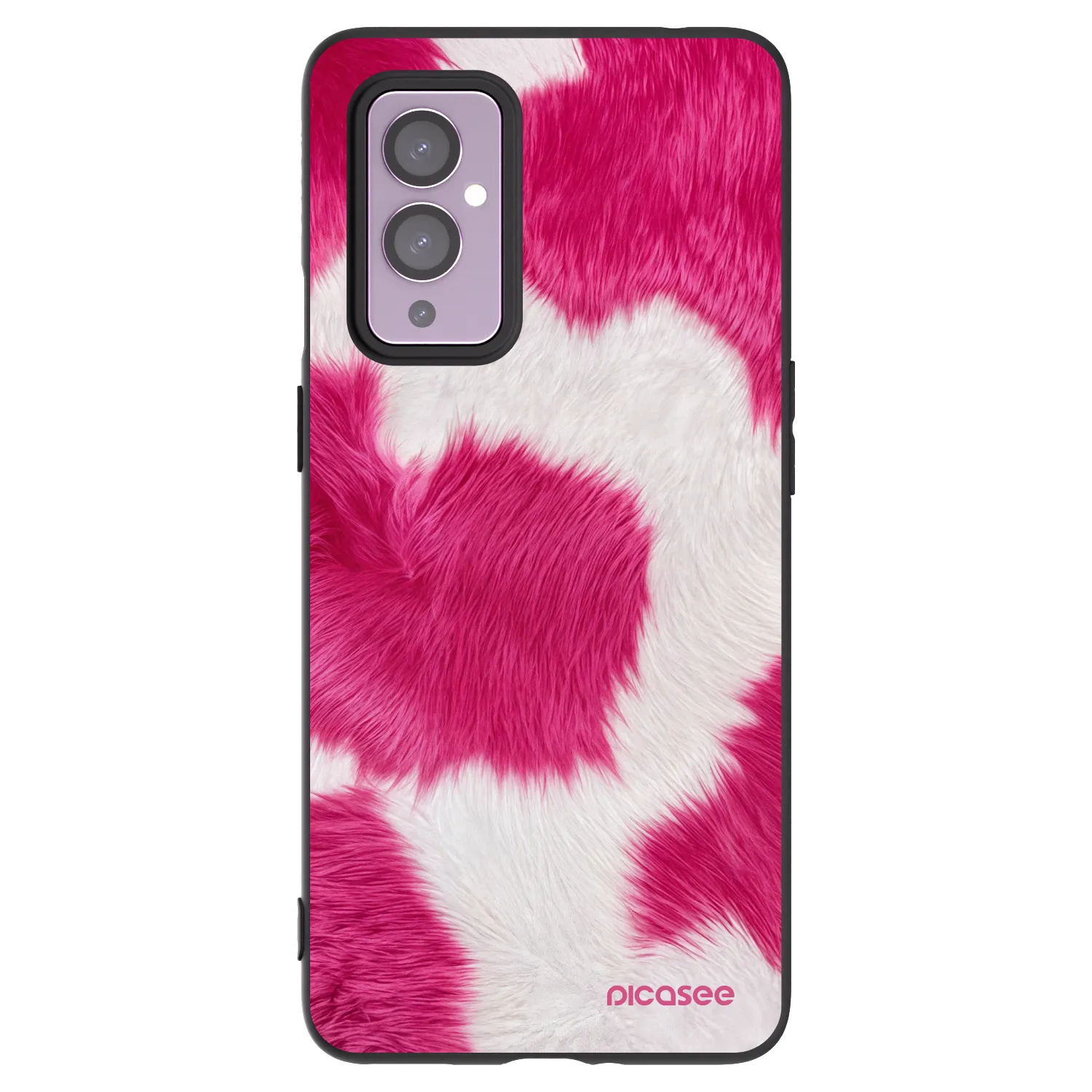 Picasee OnePlus 9 Hülle - Schwarzes Silikon - Pink Moo