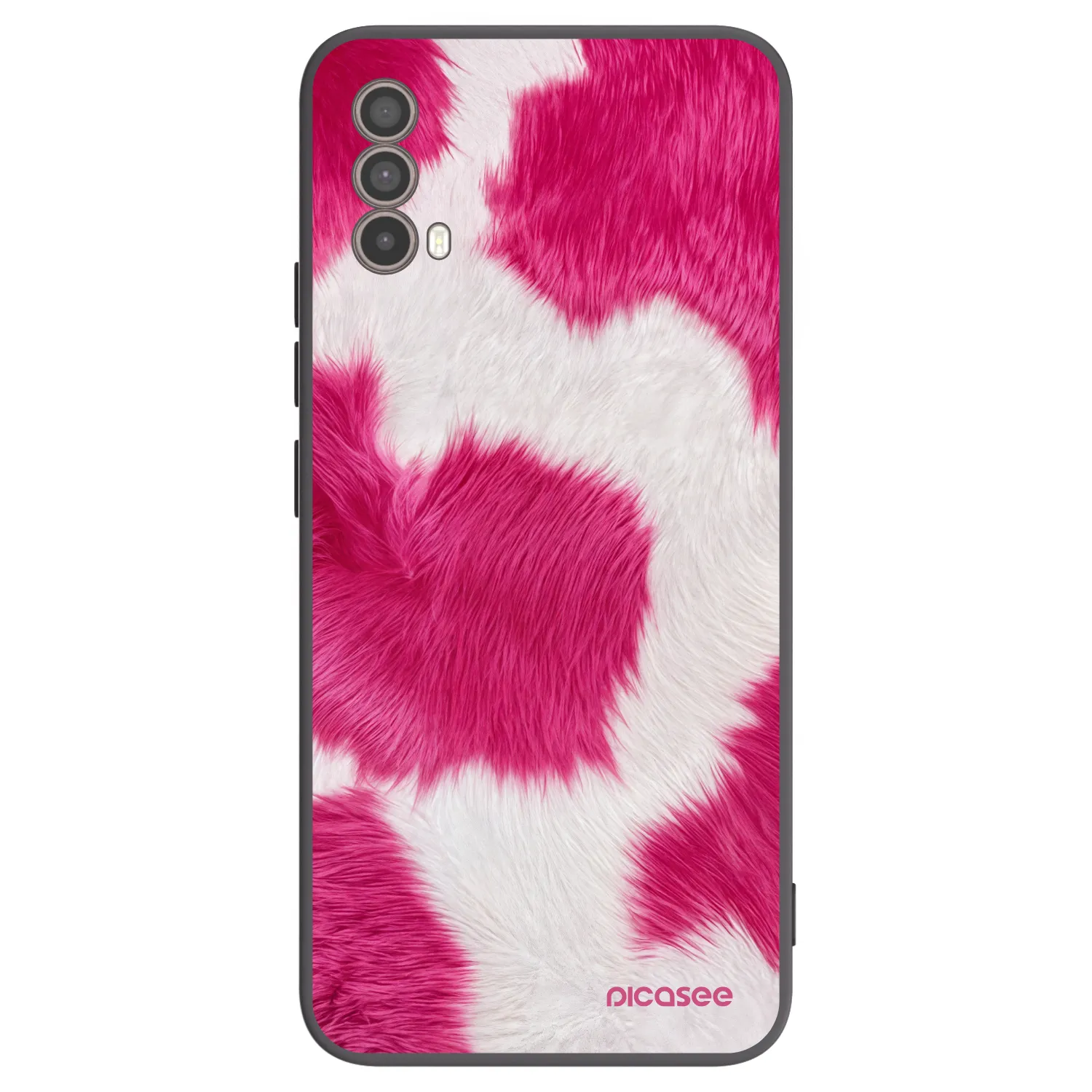 Picasee Motorola Moto E40 Hülle - Schwarzes Silikon - Pink Moo