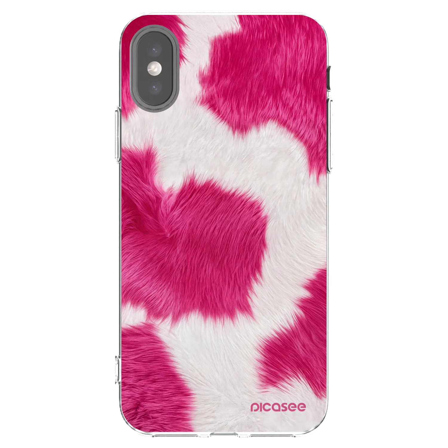 Picasee Apple iPhone X/XS Hülle - Transparentes Silikon - Pink Moo