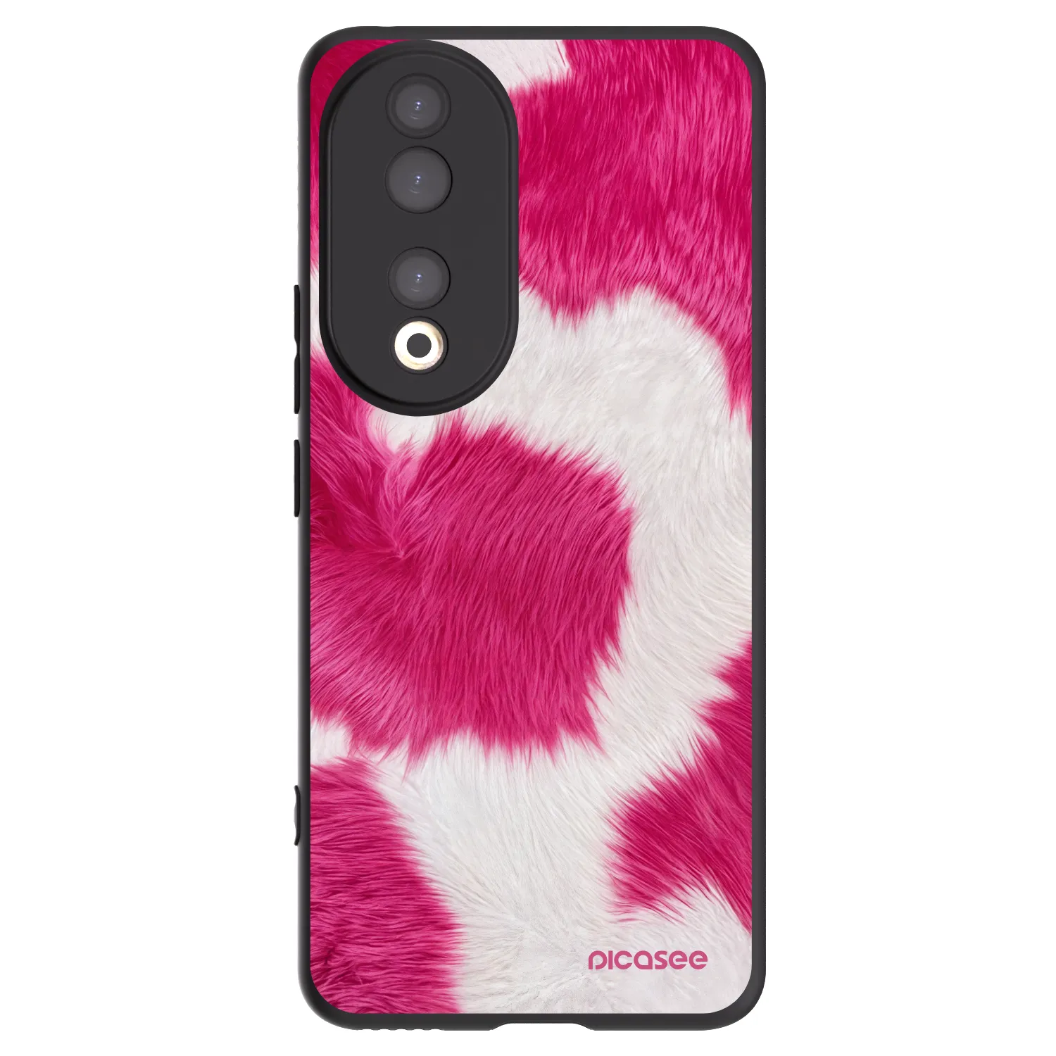 Picasee Honor 90 5G Hülle - Schwarzes Silikon - Pink Moo
