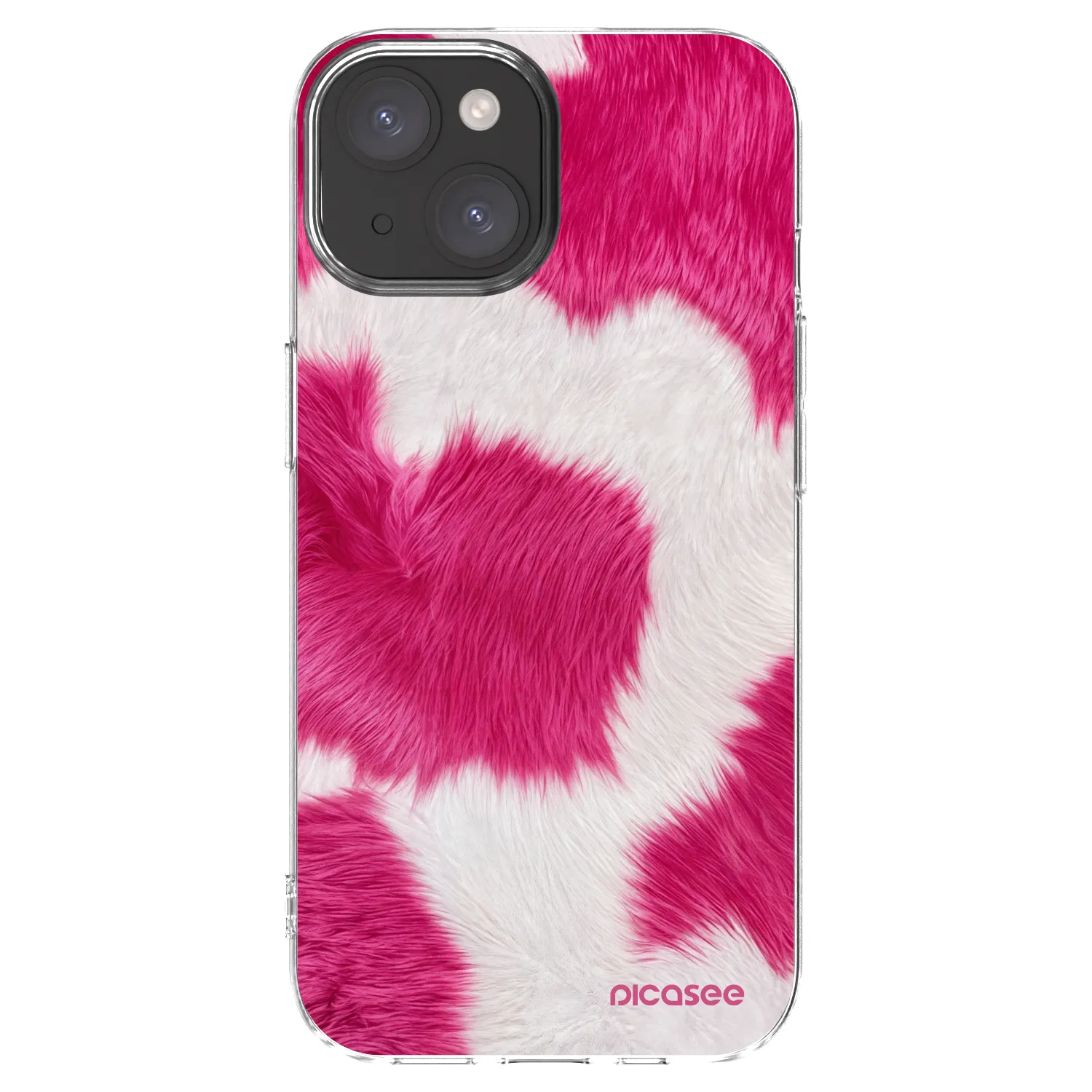 Picasee Apple iPhone 15 Hülle - Transparentes Silikon - Pink Moo