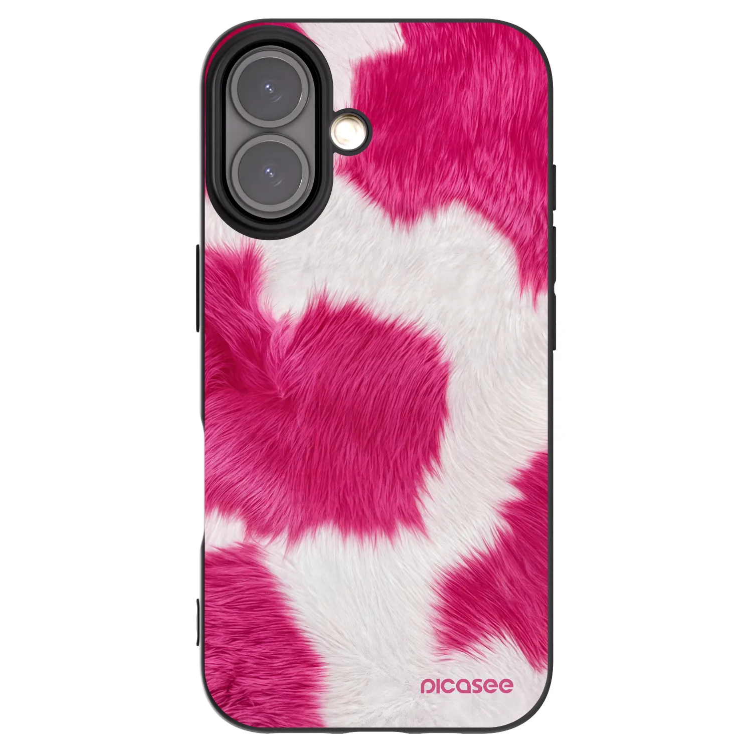 Picasee Apple iPhone 16 Hülle - Schwarzes Silikon - Pink Moo