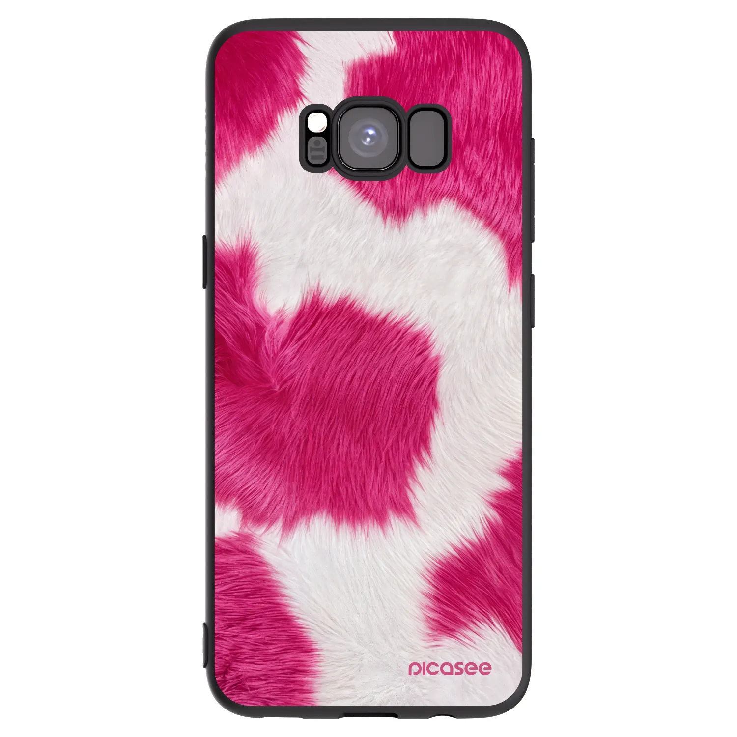 Picasee Samsung Galaxy S8 G950F Hülle - Schwarzes Silikon - Pink Moo