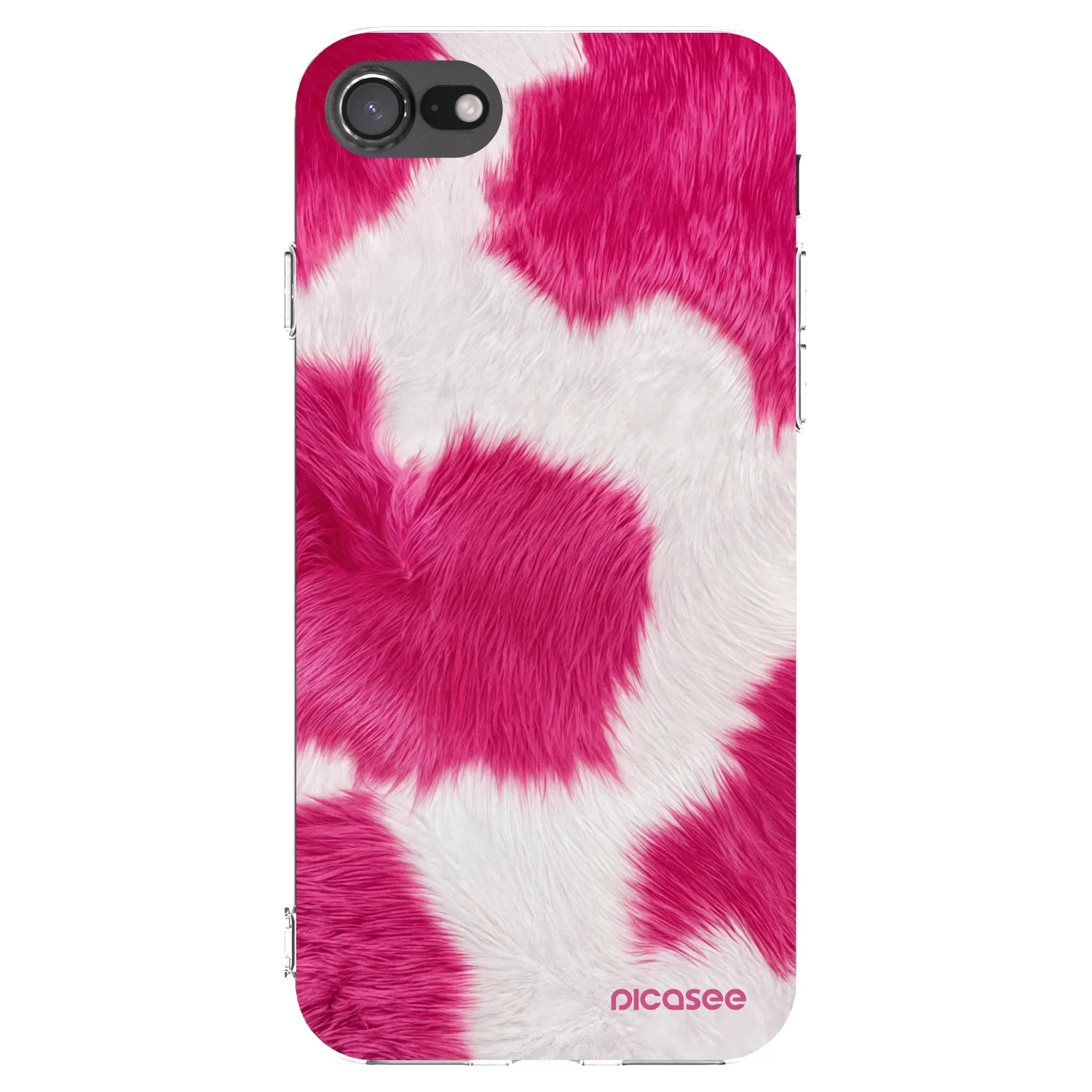 Picasee Apple iPhone 7 Hülle - Transparentes Silikon - Pink Moo