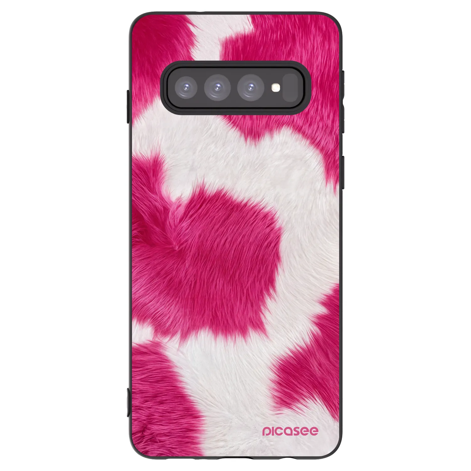 Picasee Samsung Galaxy S10 G973 Hülle - Schwarzes Silikon - Pink Moo