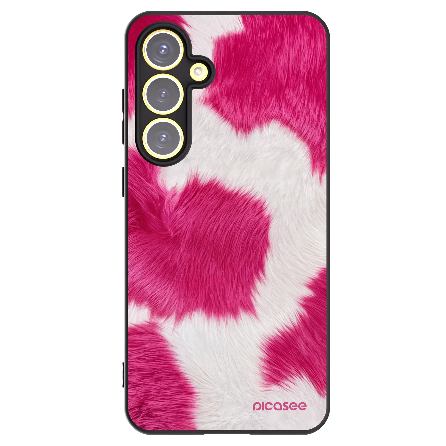Picasee Samsung Galaxy S24 FE S721B Hülle - Schwarzes Silikon - Pink Moo