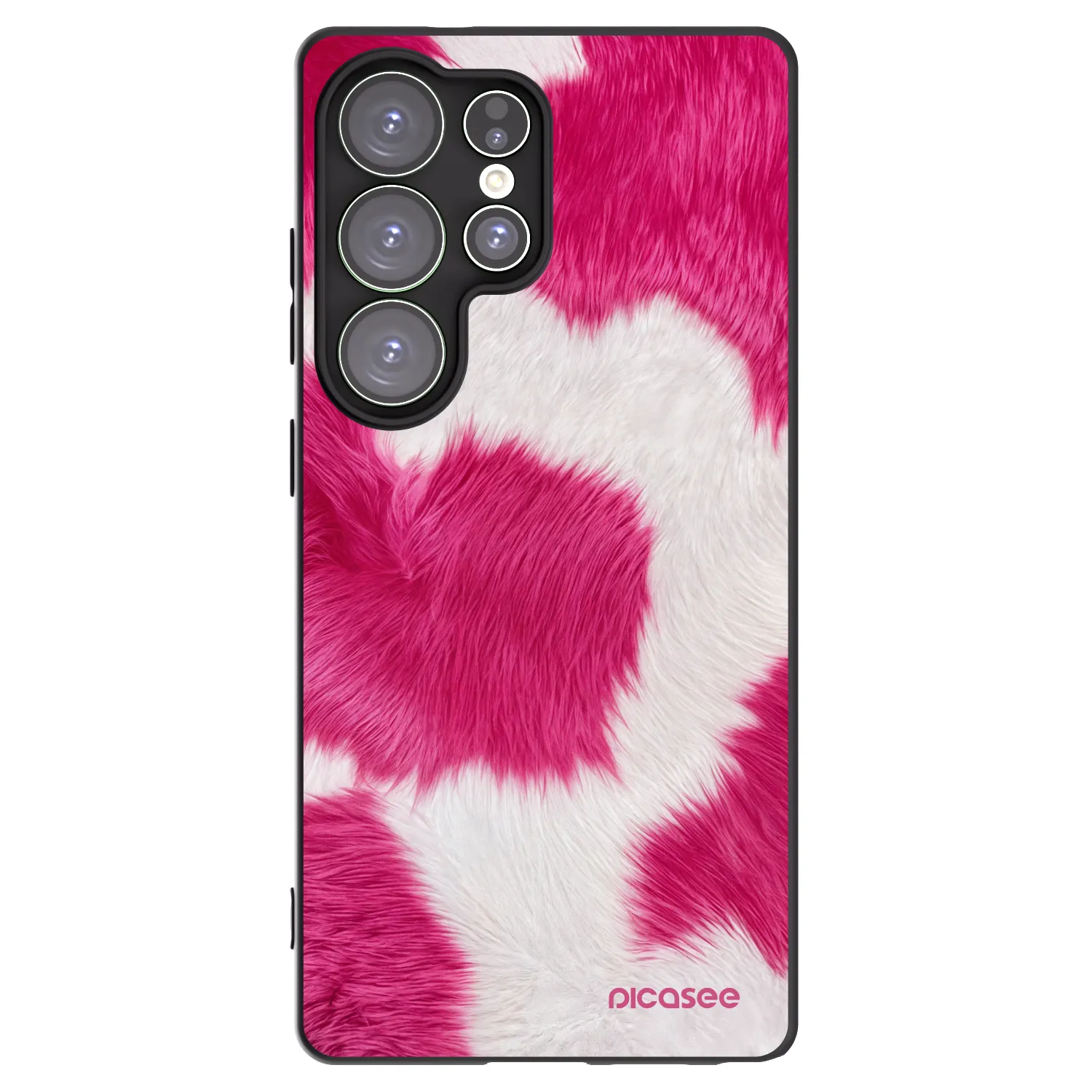 Picasee Samsung Galaxy S25 Ultra 5G Hülle - Schwarzes Silikon - Pink Moo