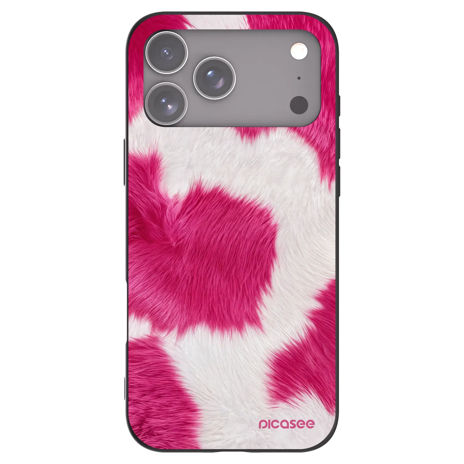 Picasee Apple iPhone 17 Pro Max Hülle - Schwarzes Silikon - Pink Moo