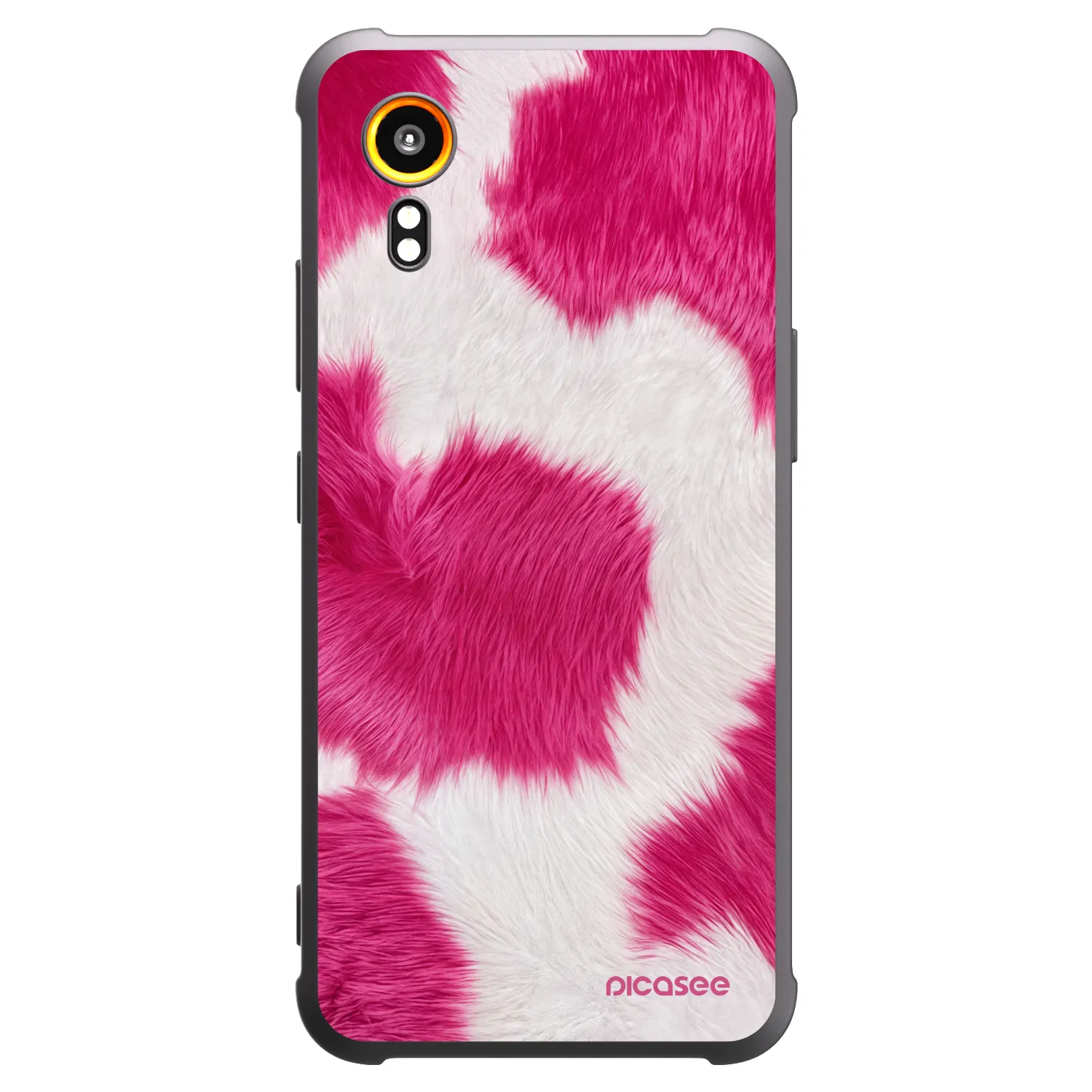 Picasee Samsung Galaxy Xcover 7 Hülle - Schwarzes Silikon - Pink Moo