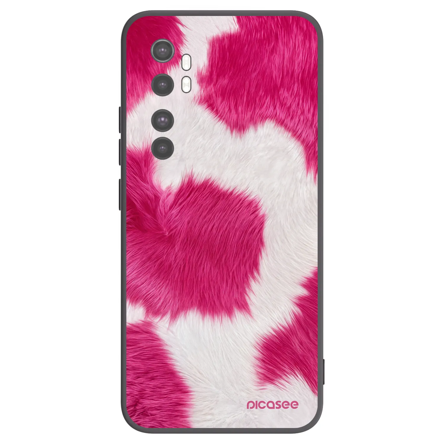 Picasee Xiaomi Mi Note 10 Lite Hülle - Schwarzes Silikon - Pink Moo