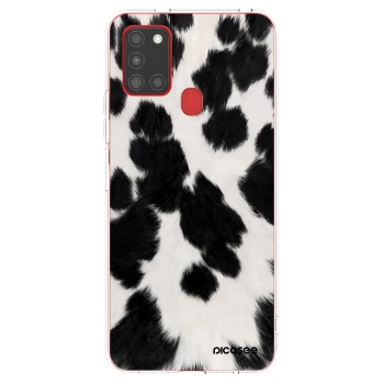 Picasee Samsung Galaxy A21s Hülle - Transparentes Silikon - Black Moo