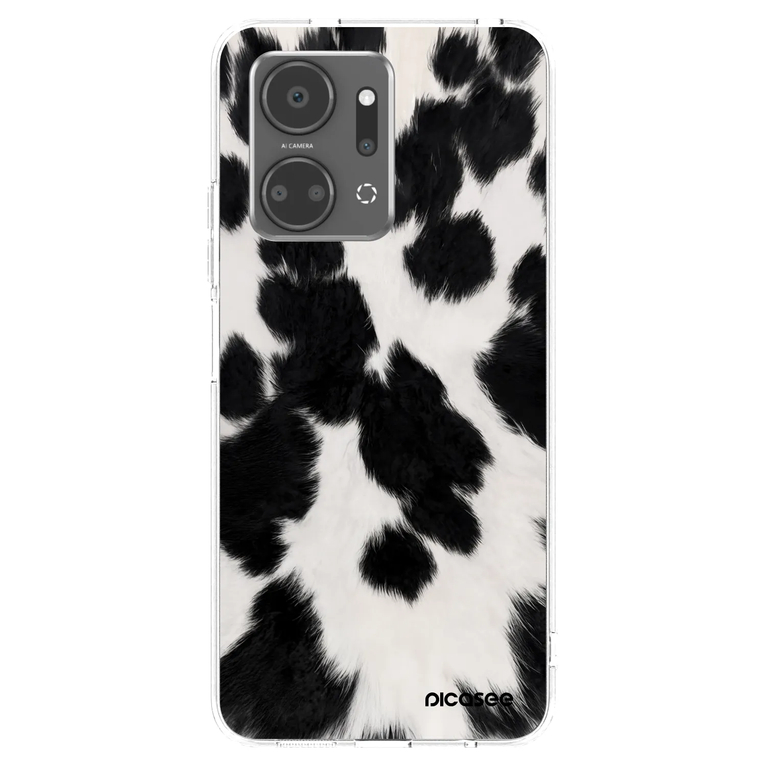 Picasee Honor X7a Hülle - Transparentes Silikon - Black Moo
