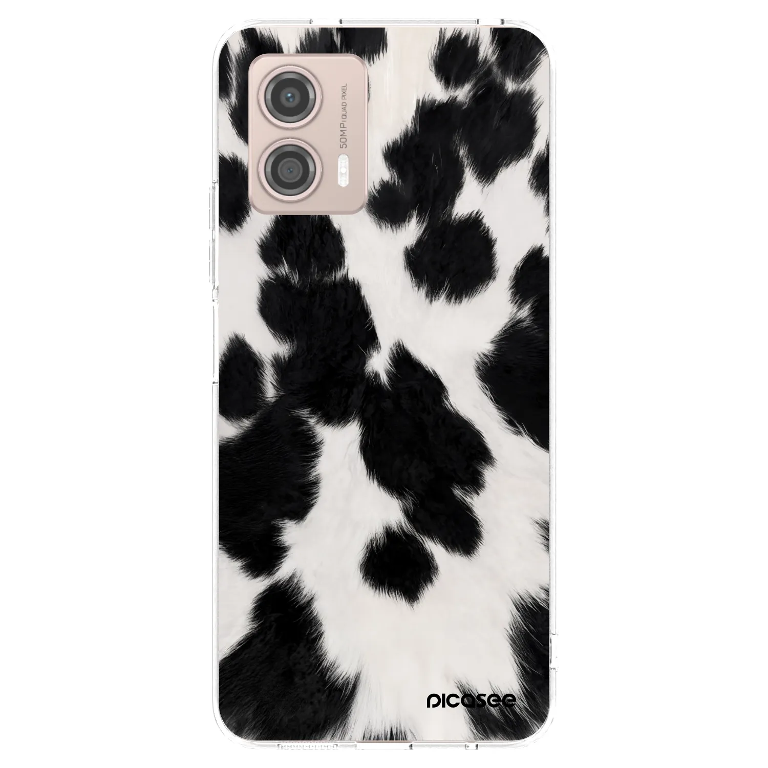 Picasee Motorola Moto G53 5G Hülle - Transparentes Silikon - Black Moo