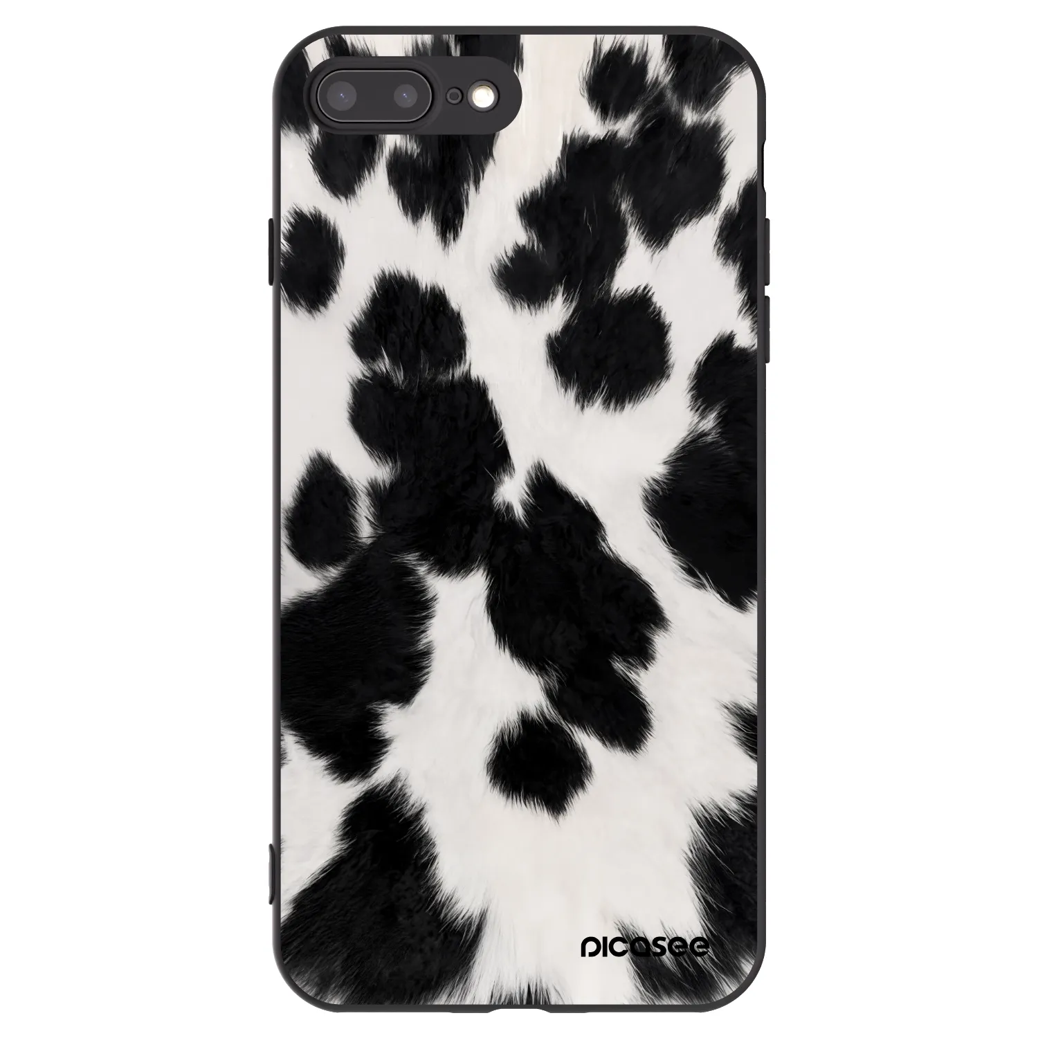 Picasee Apple iPhone 8 Plus Hülle - Schwarzes Silikon - Black Moo