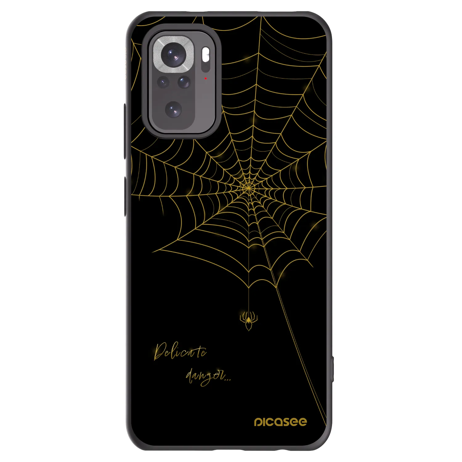 Picasee Xiaomi Redmi Note 10S Hülle - Schwarzes Silikon - Delicate danger