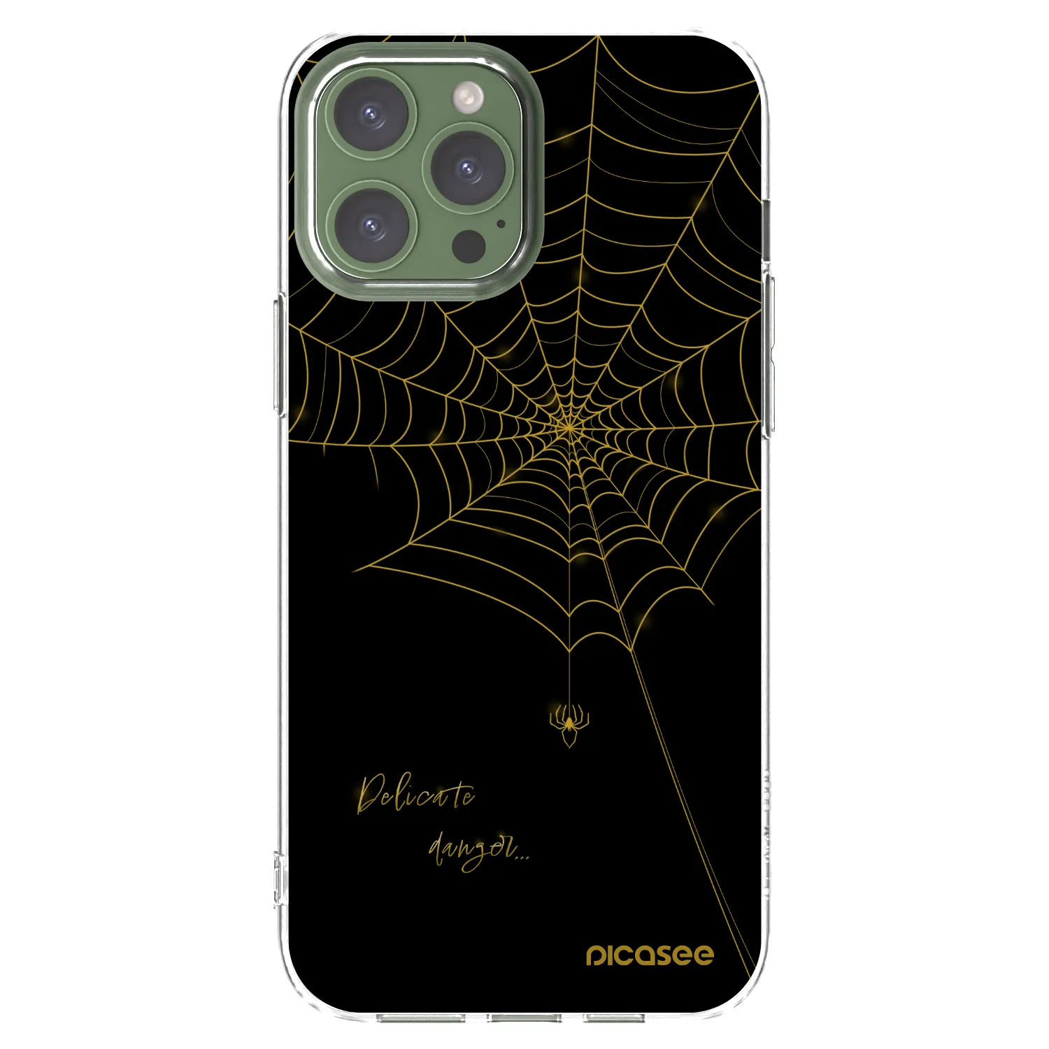 Picasee Apple iPhone 13 Pro Max Hülle - Transparentes Silikon - Delicate danger