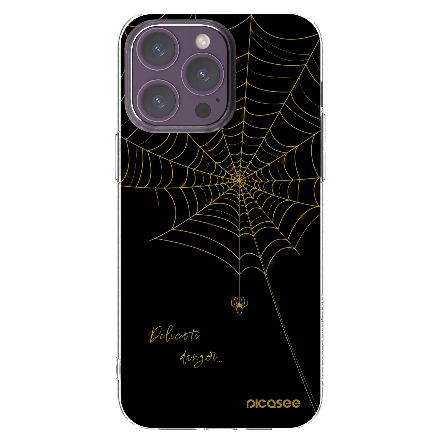 Picasee Apple iPhone 14 Pro Max Hülle - Transparentes Silikon - Delicate danger