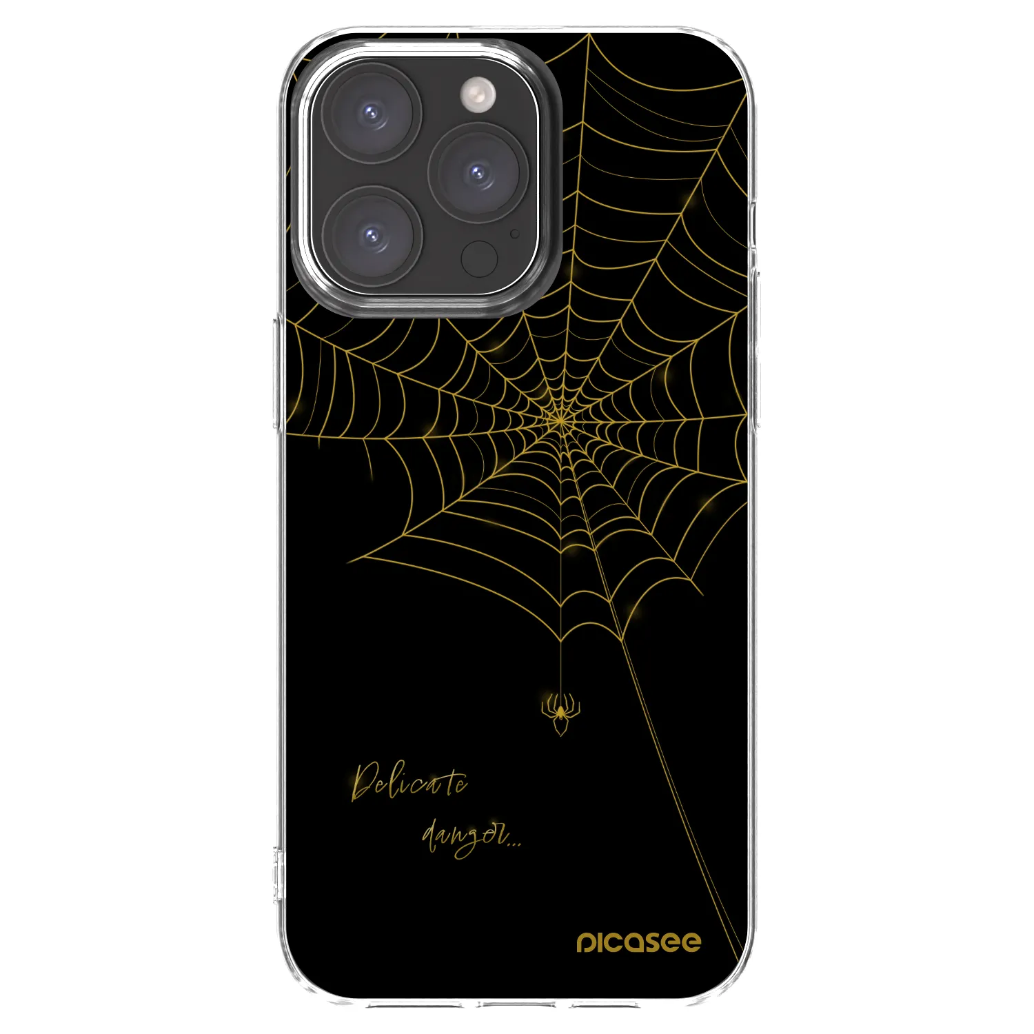 Picasee Apple iPhone 15 Pro Max Hülle - Transparentes Silikon - Delicate danger