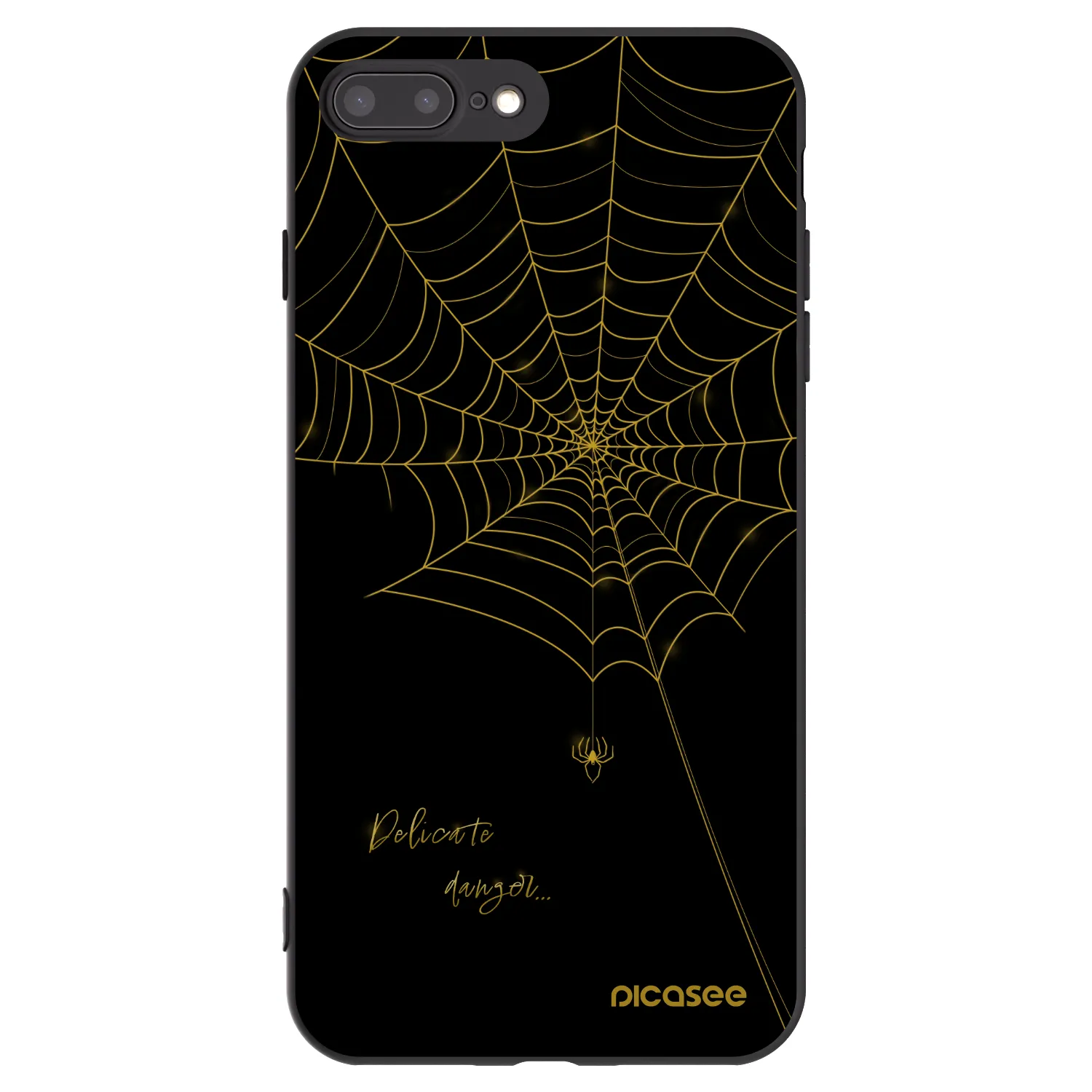 Picasee Apple iPhone 8 Plus Hülle - Schwarzes Silikon - Delicate danger