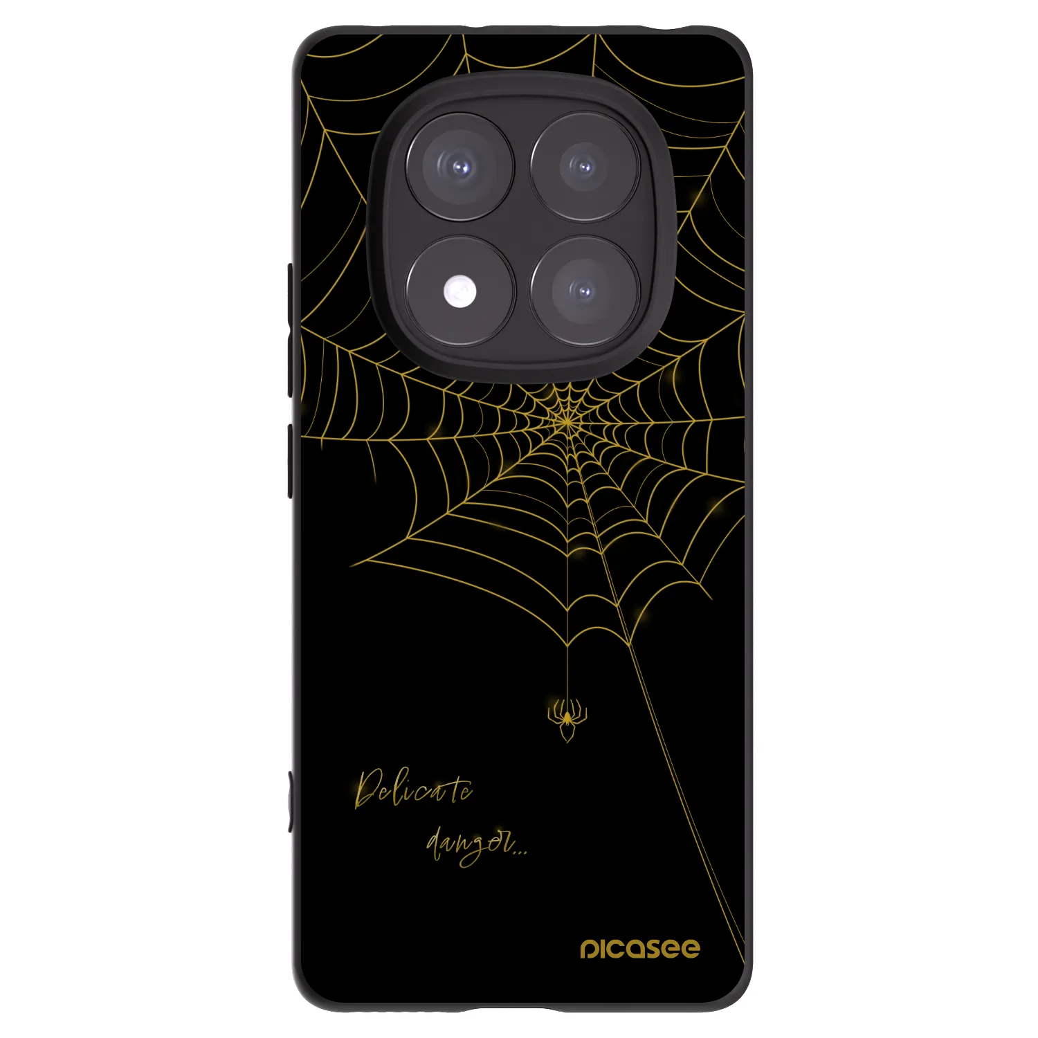 Picasee Xiaomi Redmi Note 14 Pro 5G Hülle - Schwarzes Silikon - Delicate danger